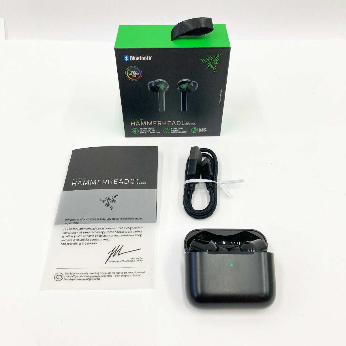 〇〇【中古】RAZER Hammerhead True Wireless Bluetooth ワイヤレスイヤホン RZ12-03820100-R3A1 Bランク