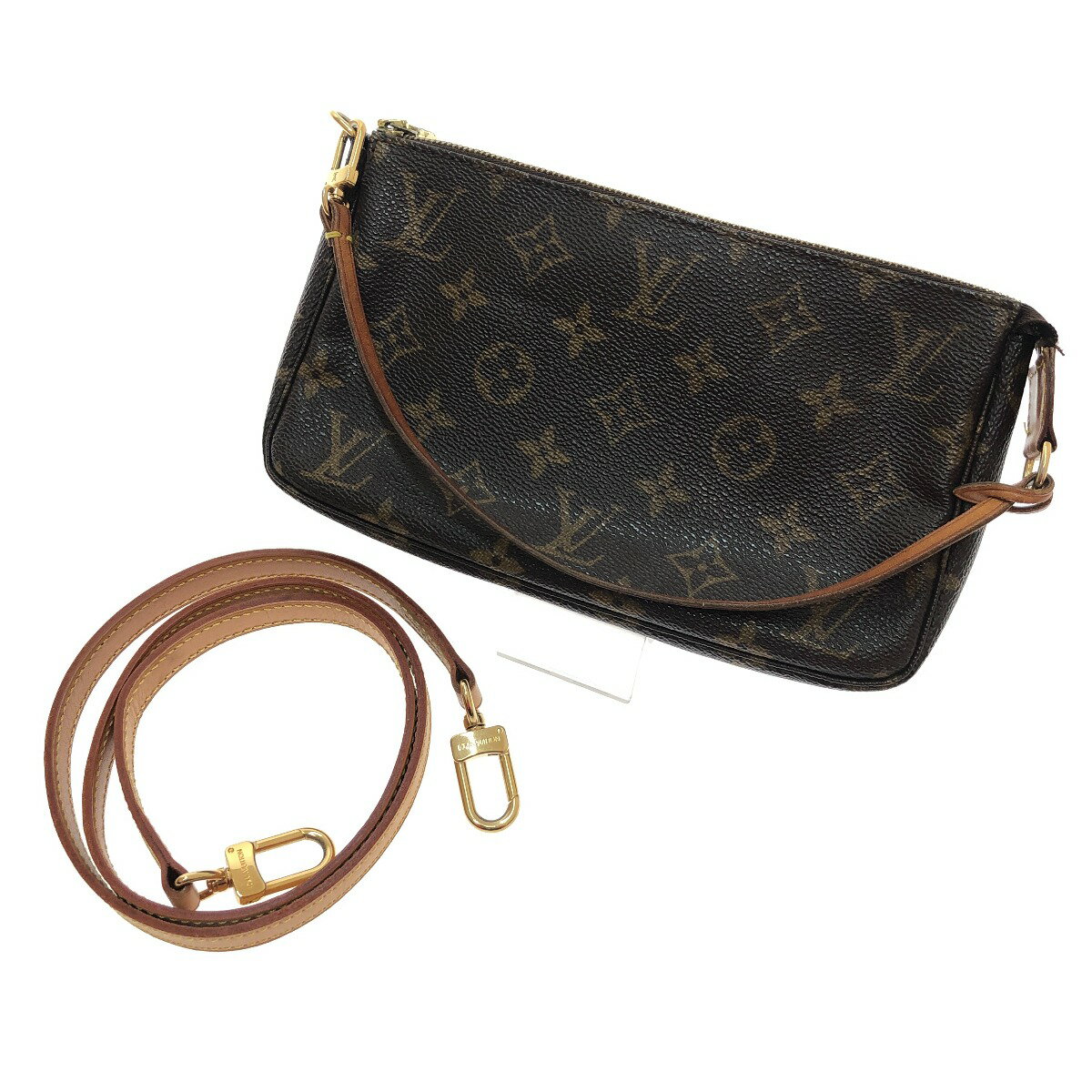 □□【中古】LOUIS VUITTON ルイヴィトン モノグラム ポシェット・アクセソワール ストラップ付 M51980 モノグラム Bランク