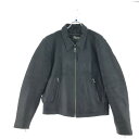 ▼▼【中古】Franker Leather メンズ レザージャケット 牛革 Lサイズ ヒビ割れあり ブラック Cランク