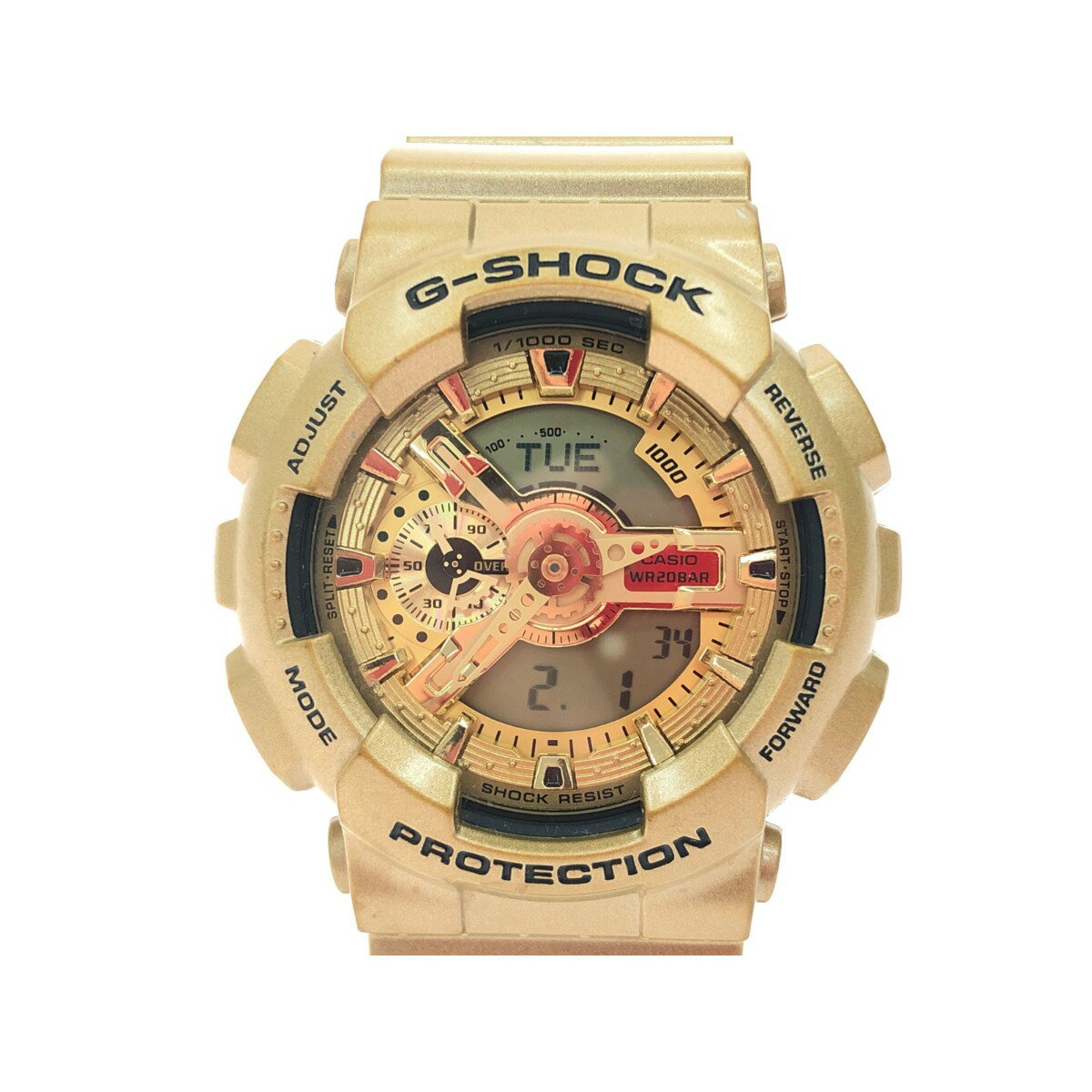 ▼▼【中古】CASIO カシオ メンズ腕時計 クオーツ G-SHOCK Gショック アナデジ クレイジーゴールド GA-110GD Bランク