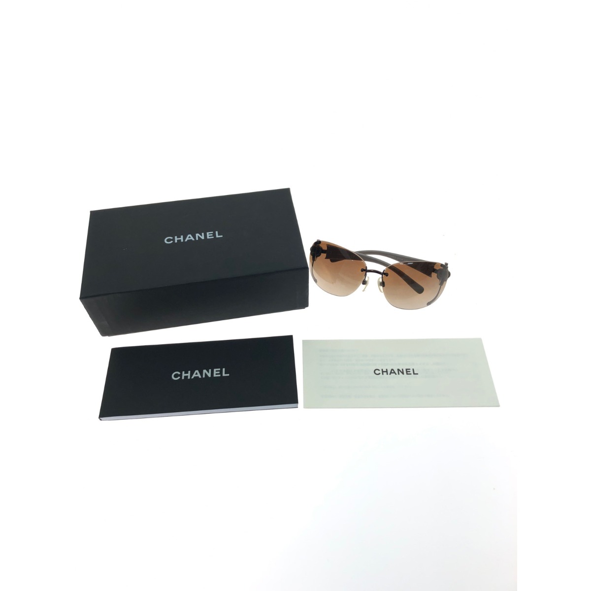 ▼▼【中古】CHANEL シャネル アイウェア サングラス カメリア ココマーク グラデーションレンズ 4171-B グレー Bランク