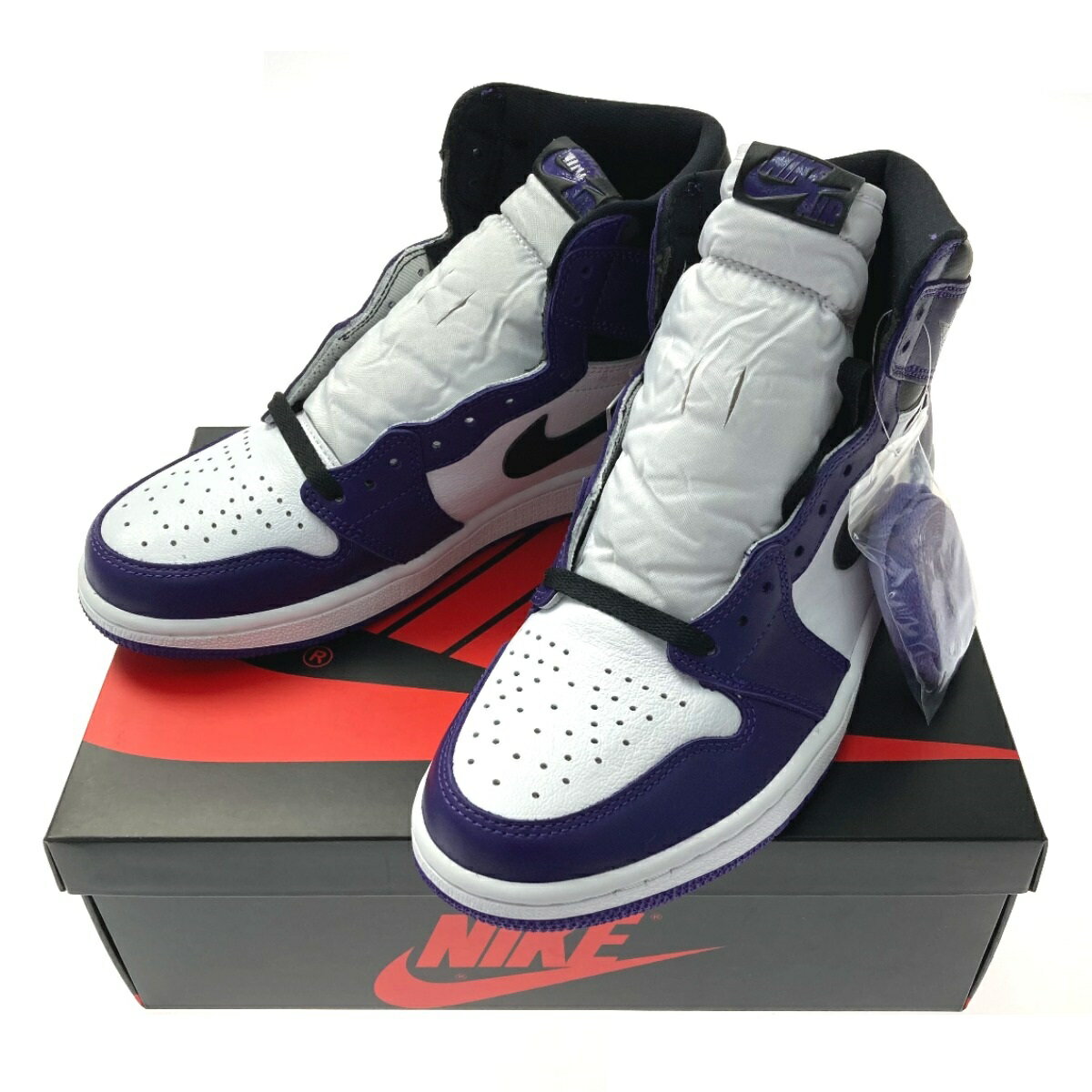 ☆☆【中古】NIKE ナイキ AIR JORDAN 1 RETRO HIGH OG COURT PURPLE スニーカー 555088 500 パープル×ホワイト SIZE 27cm メンズ 箱付き Sランク