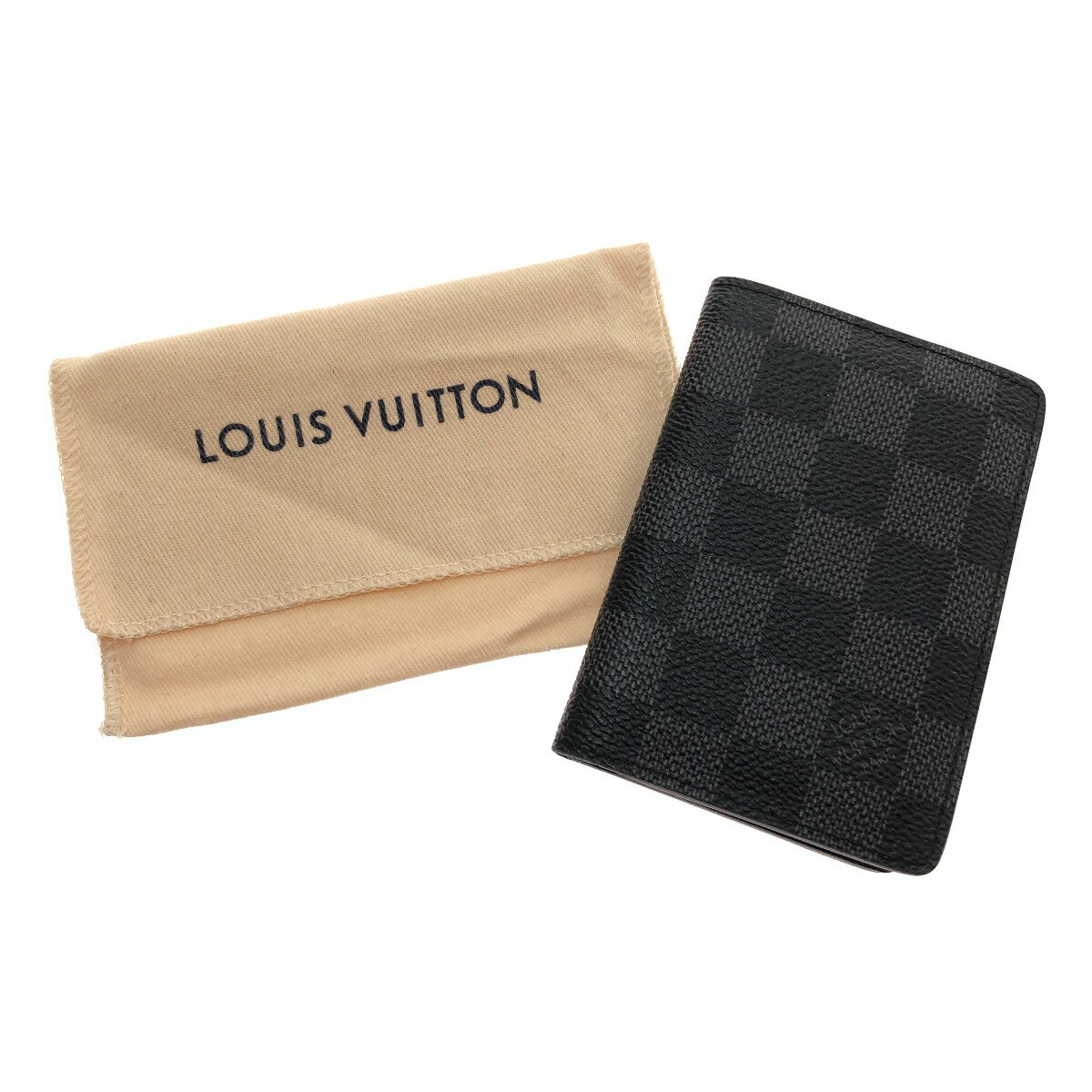 □□【中古】LOUIS VUITTON ルイヴィトン カードケース オーガナイザー・ドゥ ポッシュ N63143 ダミエ・グラフィット Aランク