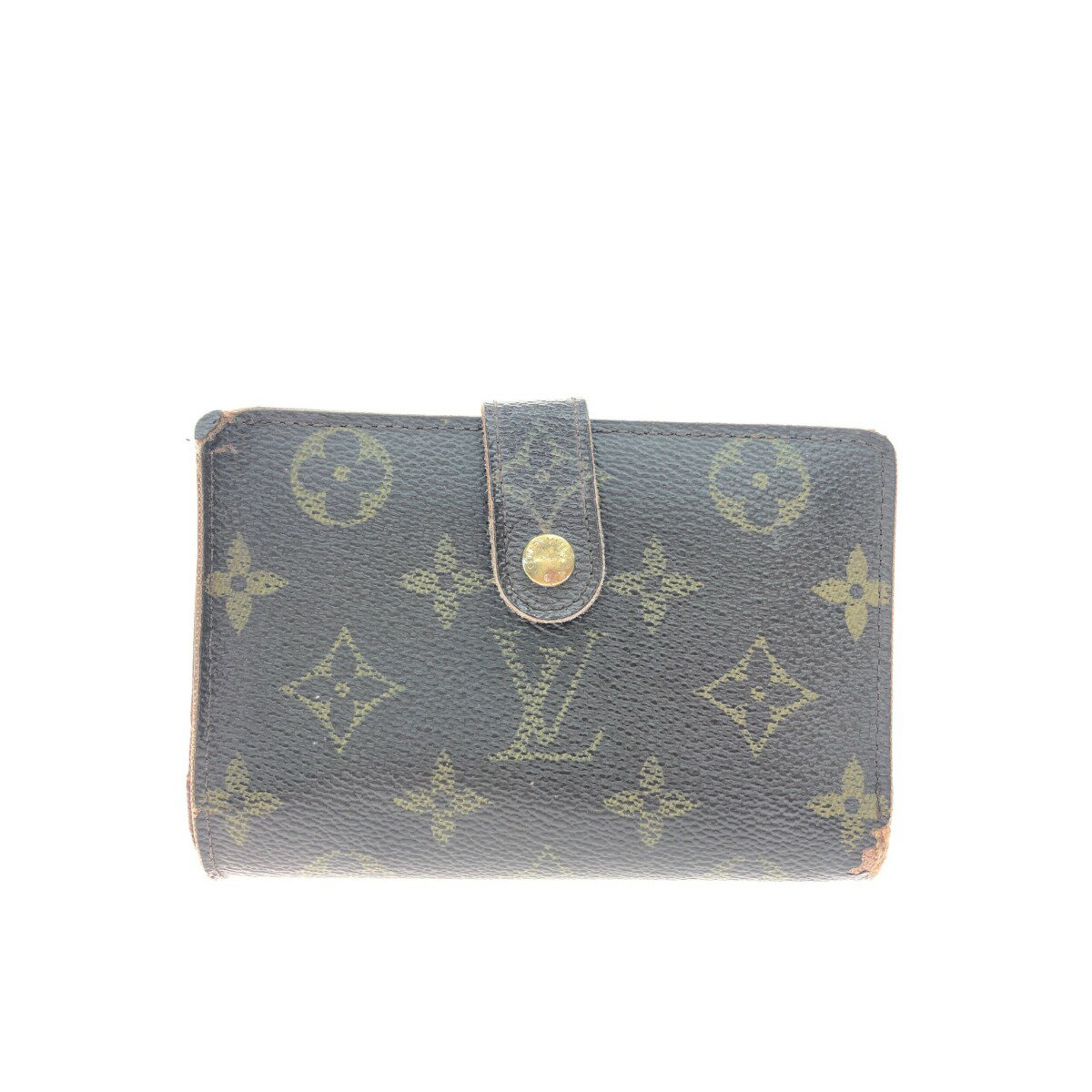 ▼▼【中古】LOUIS VUITTON ルイヴィトン レディース 二つ折り財布 がま口 モノグラム ポルトモネ・ビエ ヴィエノワ M61663 ブラウン Cランク