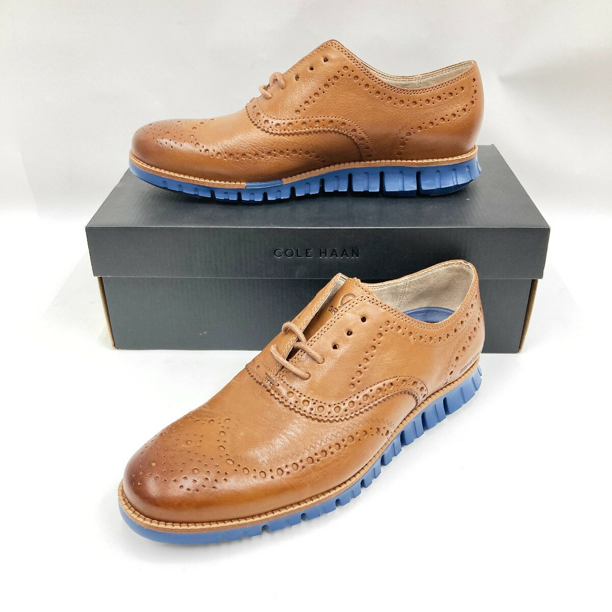 〇〇【中古】COLE HAAN コールハーン ゼログランド ウィングチップ C31167 ブラウン サイズ27cm Bランク