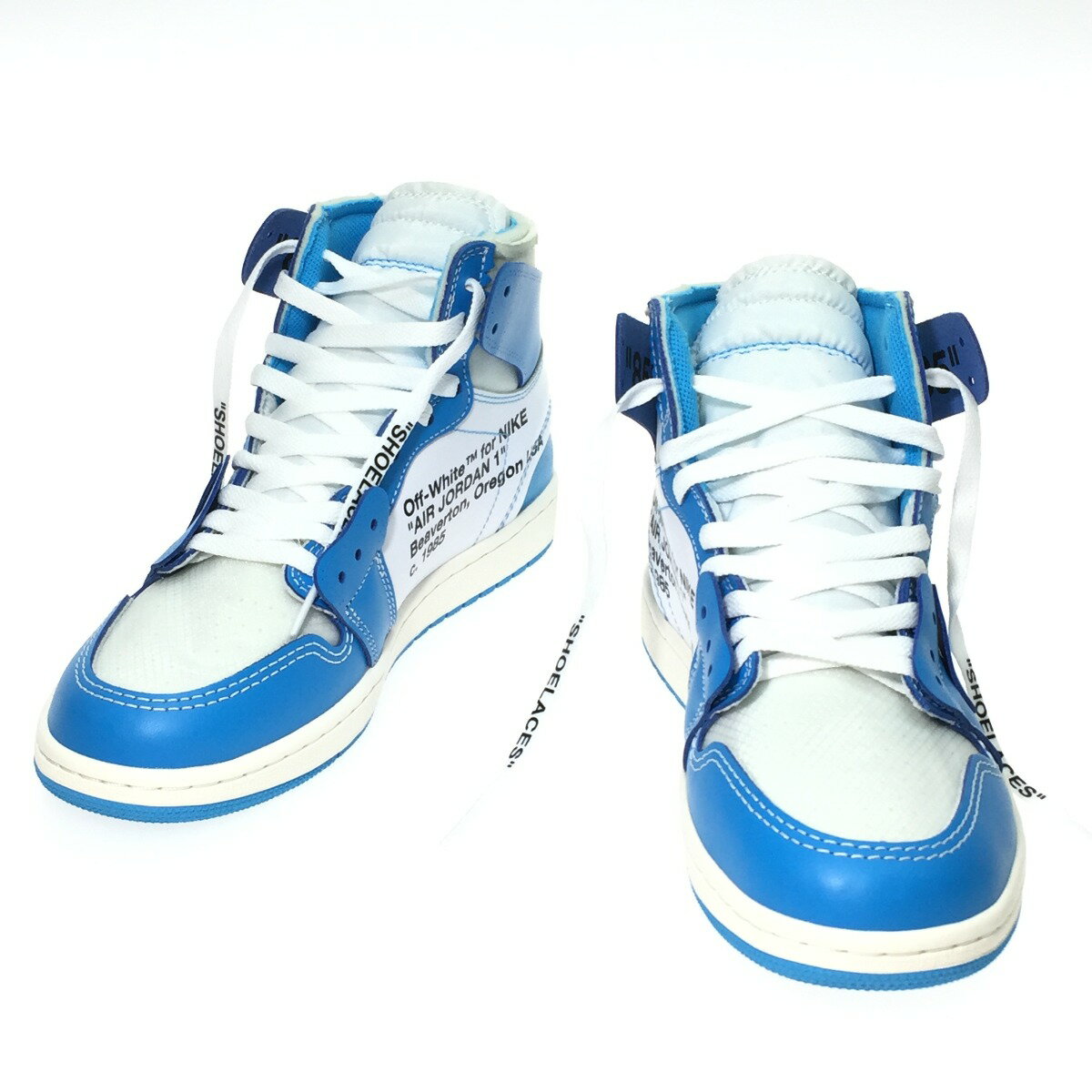 $$【中古】NIKE ナイキ AIR JORDAN 1 × OFF-WHITE NRG エアジョーダン1 オフホワイト UNC SIZE 27cm AQ0818-148 スカイブルー Aランク