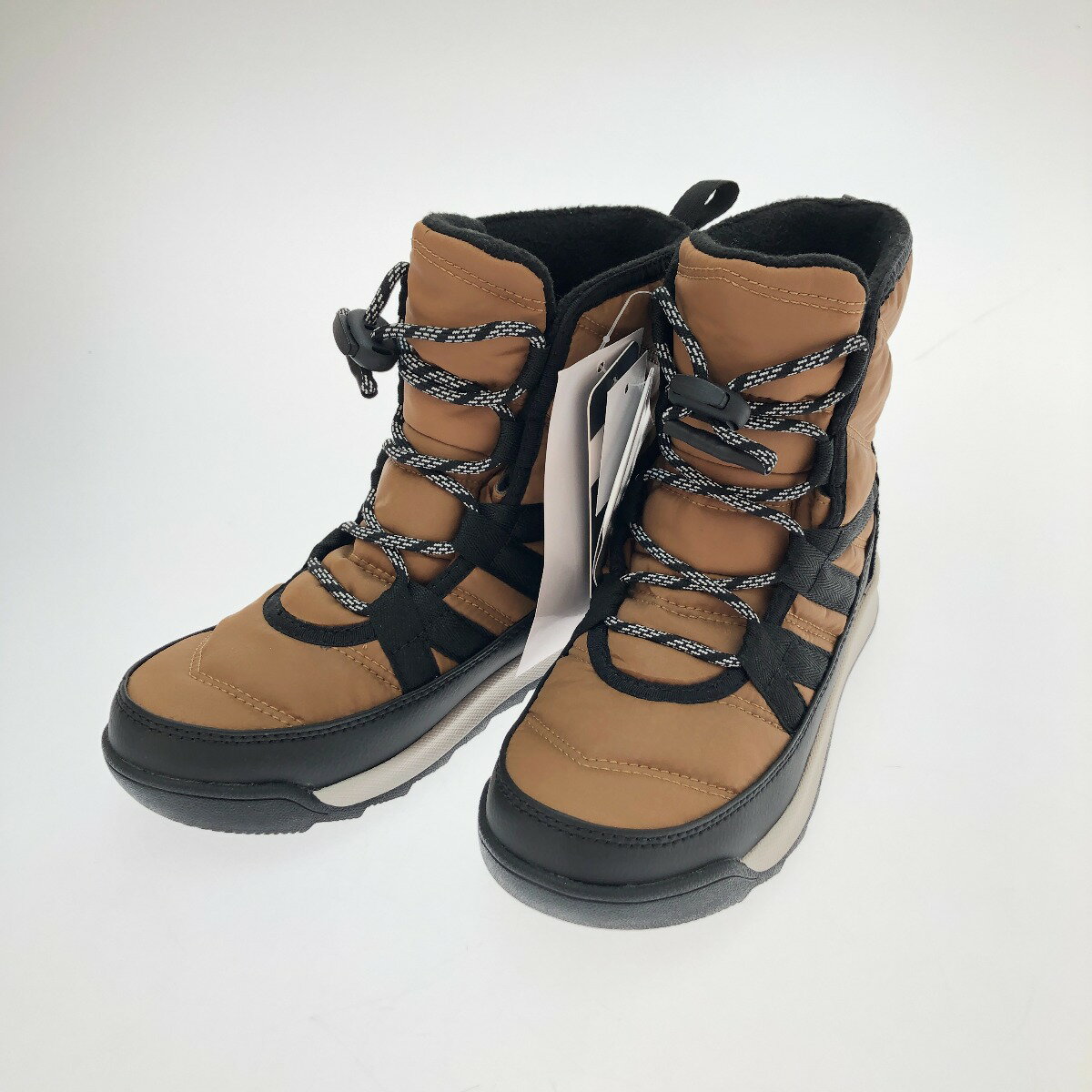 【中古】SOREL ソレル スノーブーツ ユースウィットニー2ショートレース 20cm NY3903-287 ブラウン Aランク