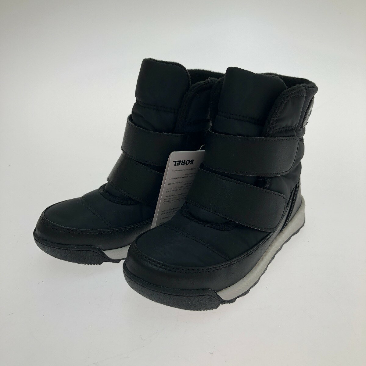 【中古】SOREL ソレル スノーブーツ チルドレン ウィットニー II ストラップ 17cm NC3919-010 ブラック Aランク