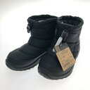 □□【中古】THE NORTH FACE ザノースフェイス ヌプシ ブーティ ロゴ ショート 防寒ブーツ 21cm NFJ52280 ブラック Aランク