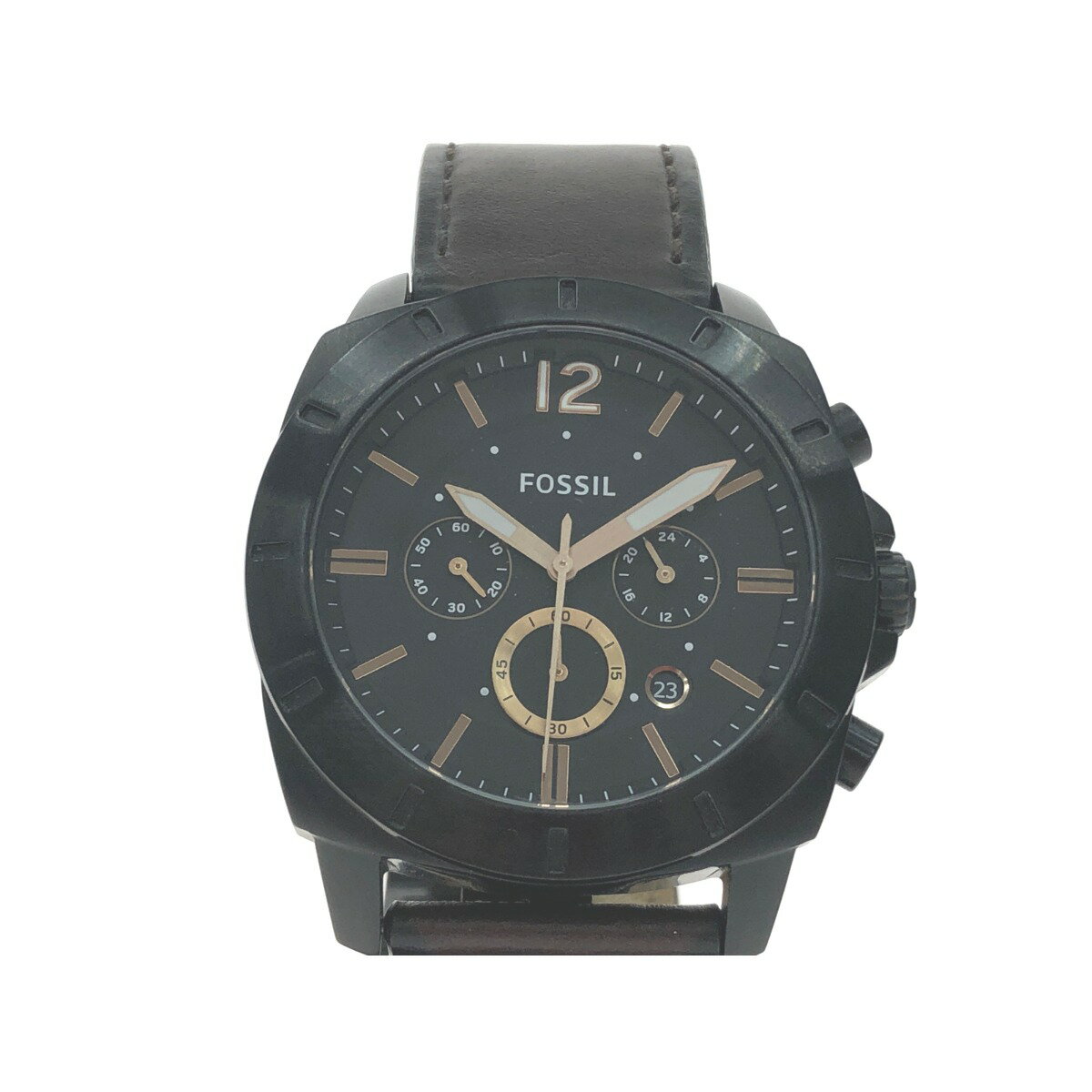 ▼▼【中古】FOSSIL フォッシル メンズ腕時計 クオーツ アナログ クロノグラフ BQ2380IE ブラック Bランク