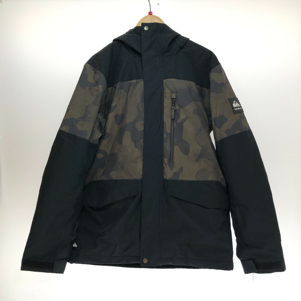 □□【中古】QUIKSILVER クイックシルバー スノーボード ジャケット Mサイズ EQYTJ03339 カーキ カモフラ柄 Bランク