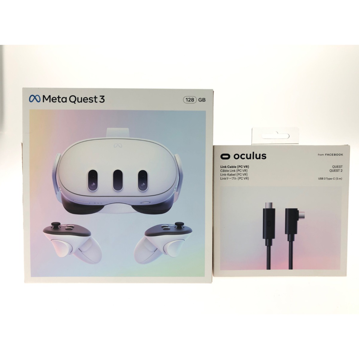 ▼▼【中古】 3D VR Meta Quest 3 128GB メタ クエスト3 リンクケーブルセット Bランク