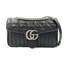 〇〇【中古】GUCCI グッチ GGマーモント スモール ショルダーバッグ 443497 シルバー Bランク