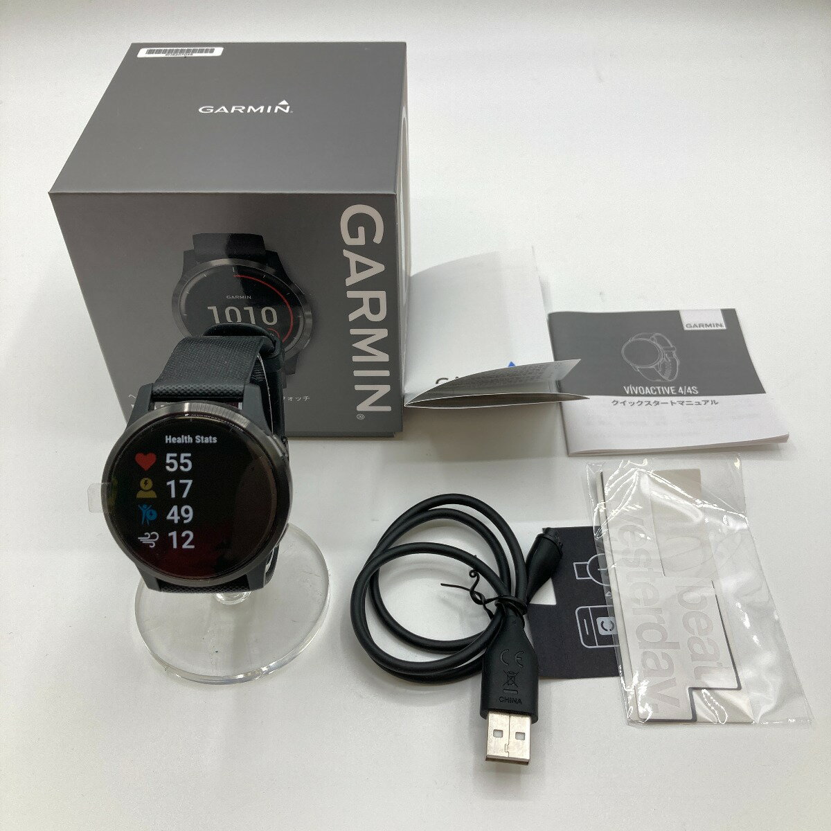 ◎◎【中古】GARMIN ガーミン vivoactive 4 GPSスマートウォッチ Black Slate 010-02174-17 Bランク