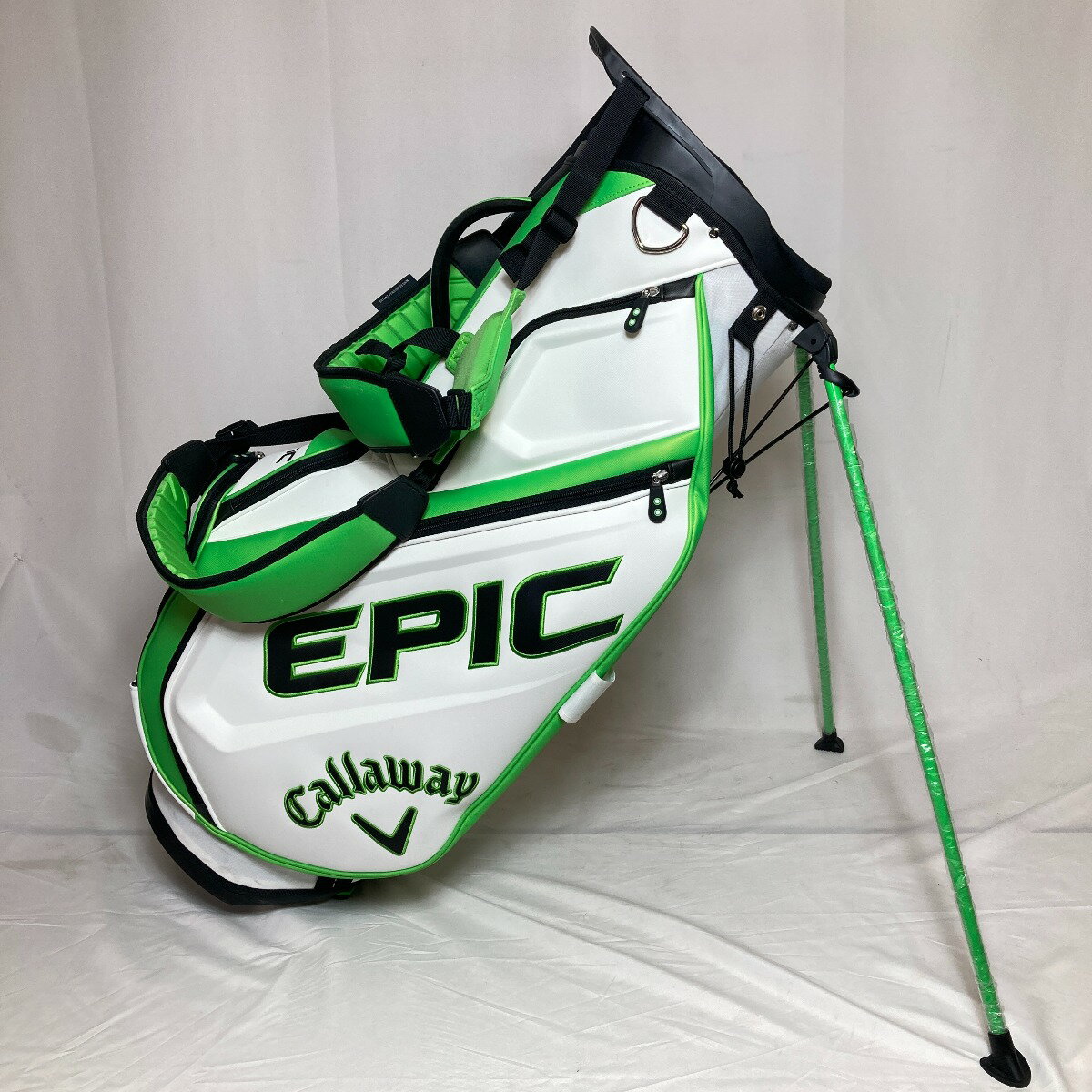 ◎◎【中古】Callaway キャロウェイ Epic Staff スタンドバッグ キャディバッグ 5分割 グリーン x ホワイト 9.5型 3.5kg Bランク