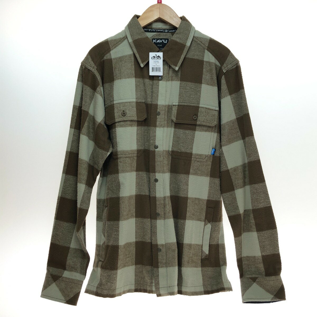 □□【中古】KAVU 長袖チェックシャツ Mサイズ 19810964177005 ベージュ Aランク