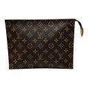 ☆☆【中古】LOUIS VUITTON ルイヴィトン モノグラム ポッシュ・トワレット 26 M47542 ブラウン コスメポーチ 小物入れ レディース Cランク