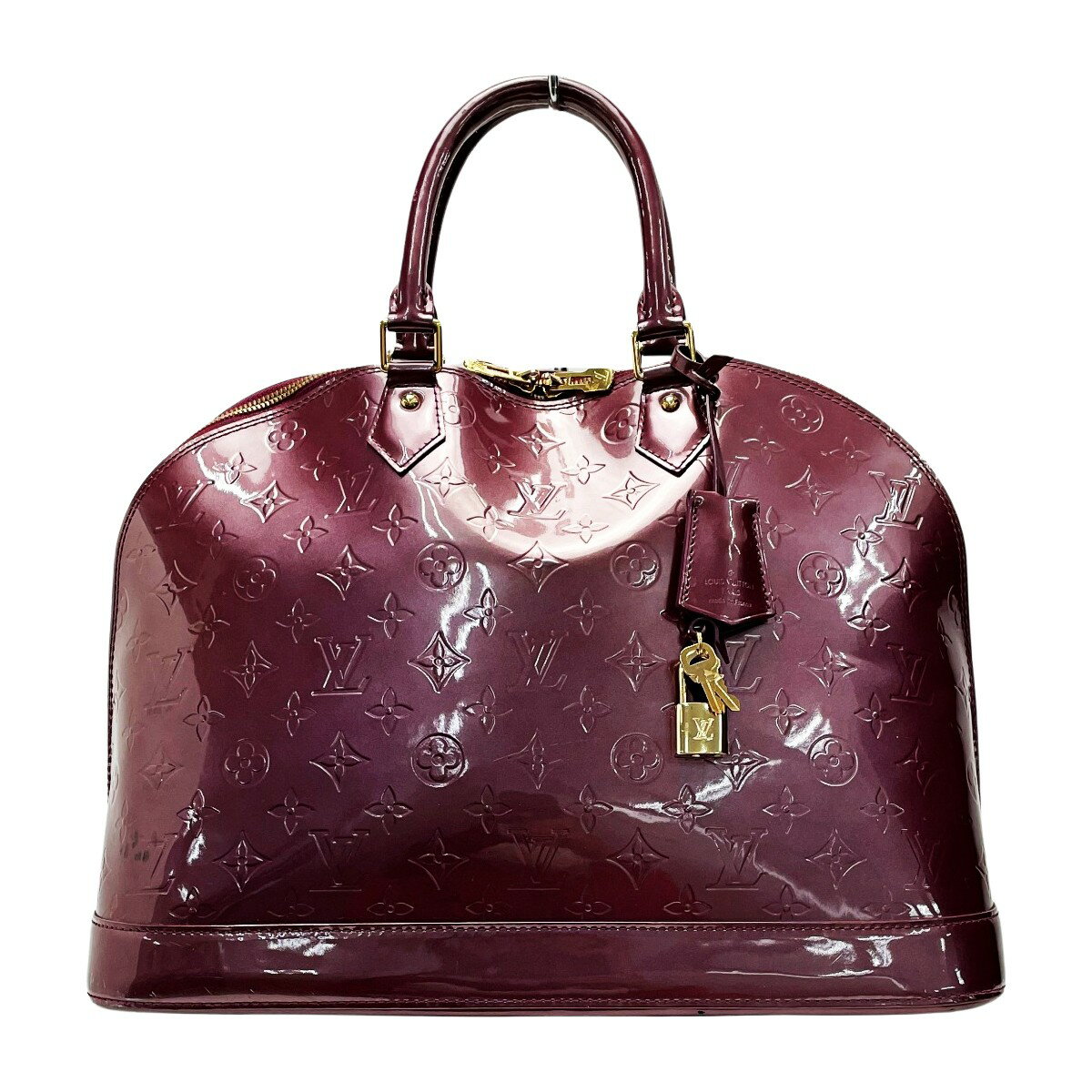 ☆☆【中古】LOUIS VUITTON ルイヴィトン ヴェルニ アルマGM M91687 ルージュフォーヴィスト パドロック・キー×2・クロシェット・布袋有 Bランク