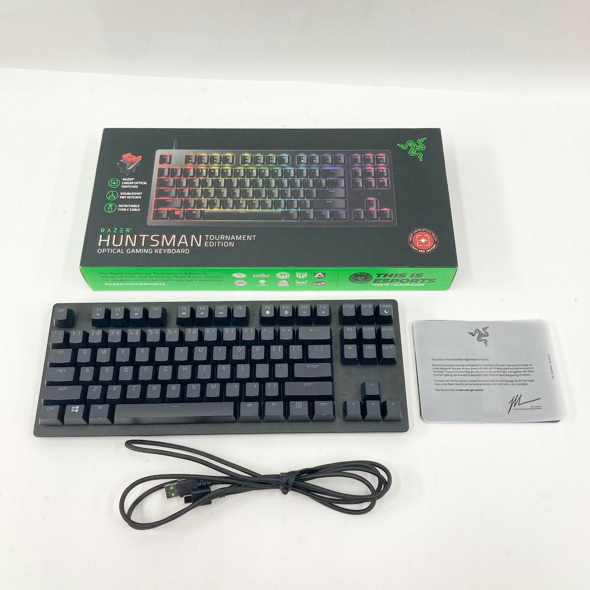 〇〇【中古】Razer ゲーミングキーボード 赤軸 Huntsman Tournament Edition RZ03-03080100-R3M1 Cランク