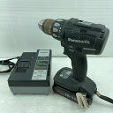 ДД【中古】Panasonic パナソニック ドライバドリル 充電器・充電池1個付 コードレス式 18v サビ有 EZ74A2 ブラック Cランク