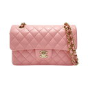 ☆☆【中古】CHANEL シャネル マトラッセ Wフラップ チェーンショルダーバッグ ピンク ラムスキン ゴールド金具 Bランク