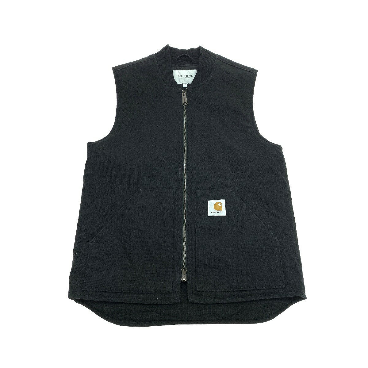 $$【中古】Carhartt カーハート メンズ ジップアップベスト SIZE S ブラック Bランク