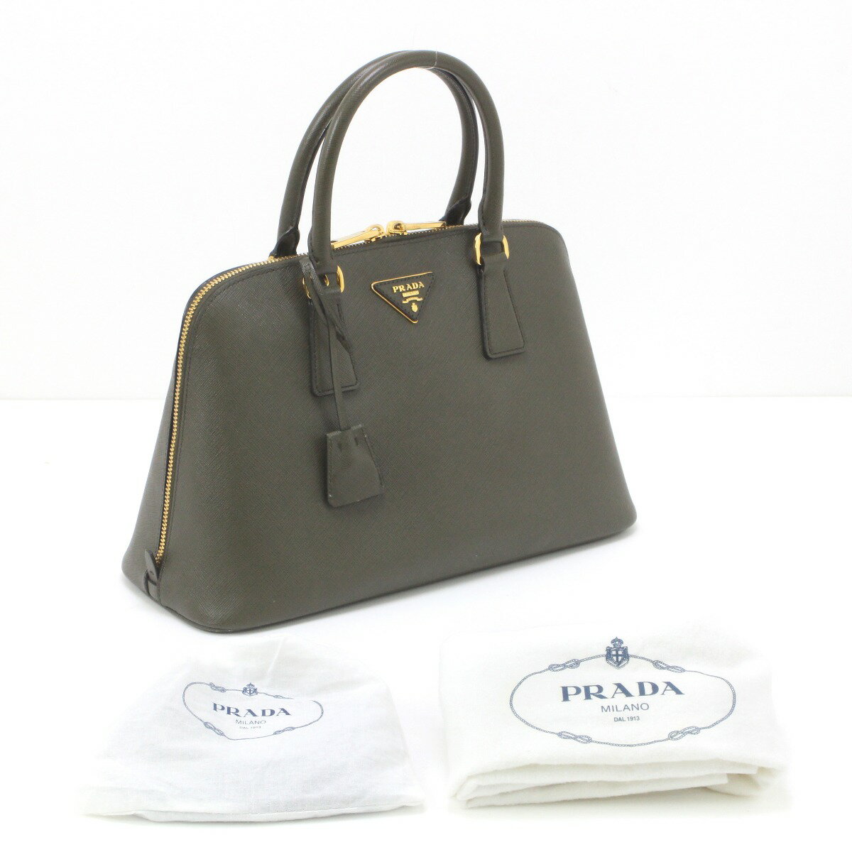 $$【中古】PRADA プラダ ハンドバッグ MILITARE 1BA837 Bランク