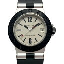 ☆☆【中古】BVLGARI ブルガリ アルミニウム デイト AL32TA シルバー クォーツ ボーイズ 腕時計 Bランク