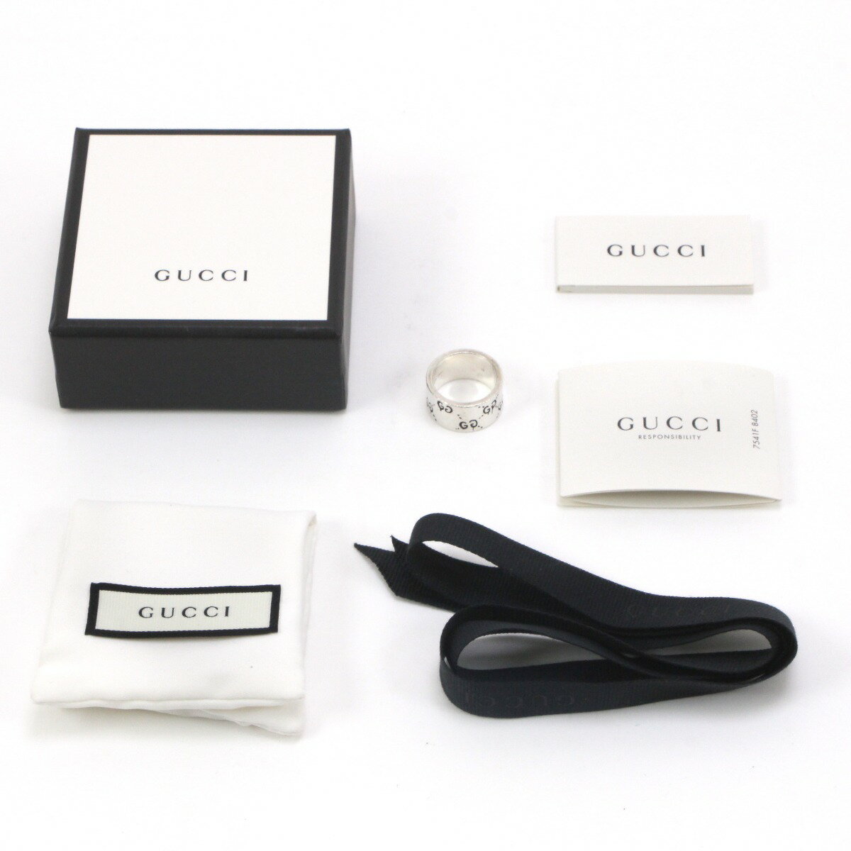 $$【中古】GUCCI グッチ アクセサリー ゴーストリング 19号 SILVER925 Bランク