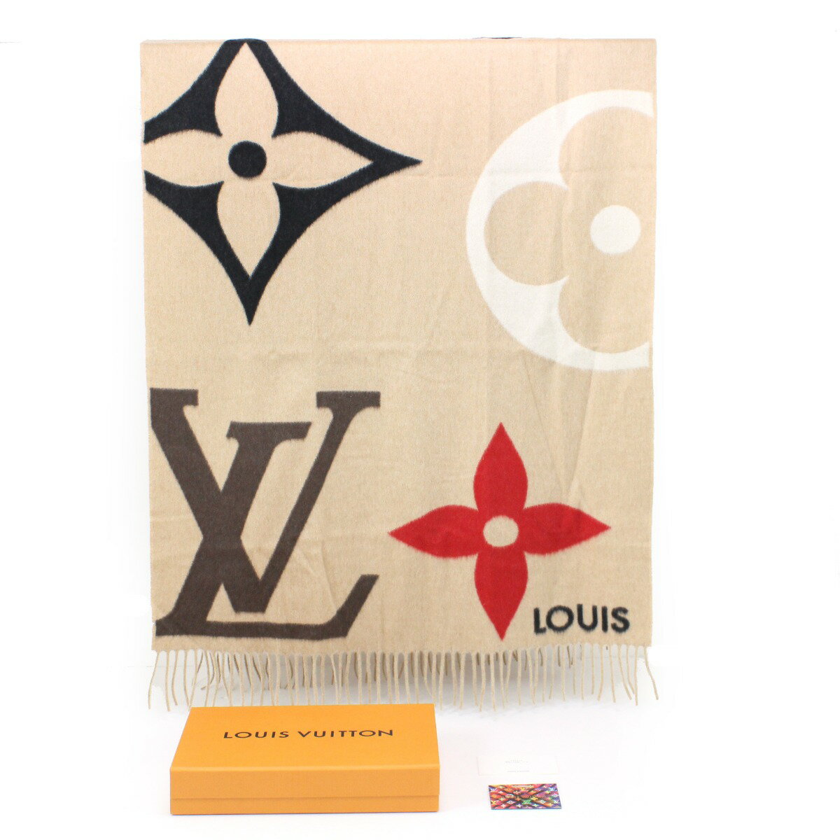 $$【中古】LOUIS VUITTON ルイヴィトン エシャルプ マフラー・ジ アルティメット カシミヤ×ウール ベージュ Aランク