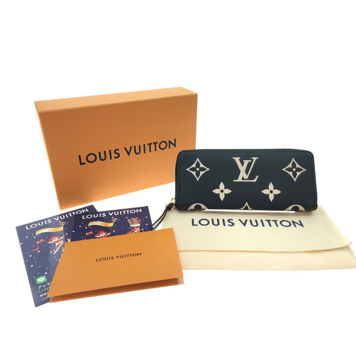 ▼▼【中古】LOUIS VUITTON ルイヴィトン ラウンドファスナー 長財布 ジッピーウォレット モノグラム・アンプラント M80481 ノワール Aランク