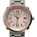 ☆☆【中古】CITIZEN シチズン XC クロスシー エコドライブ H240-T019587 ピンク 電波ソーラー レディース 腕時計 Bランク