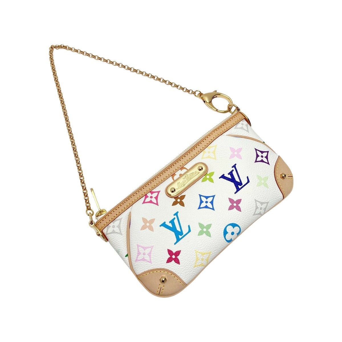 ☆☆【中古】LOUIS VUITTON ルイヴィトン モノグラム マルチカラー ミラMM M60096 ブロン ポシェット アクセサリーポーチ 箱・布袋有 Aランク