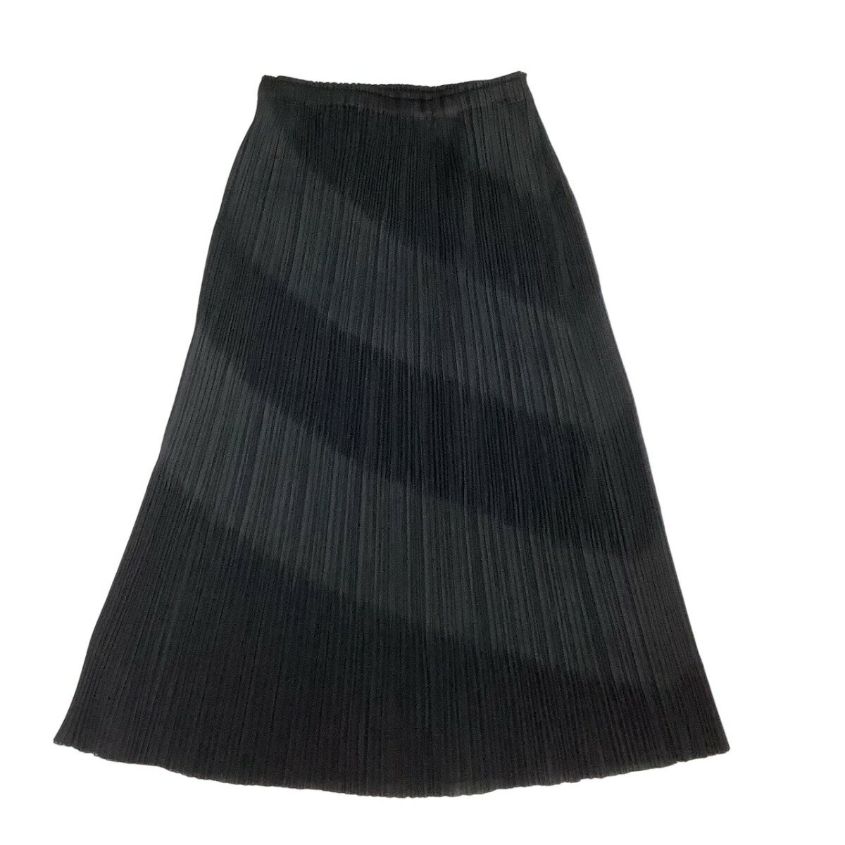 ♪♪【中古】ISSEY MIYAKE イッセイミヤケ PLEATS PLEASE スカート ななめデザイン PP51-JG865 ブラック Bランク