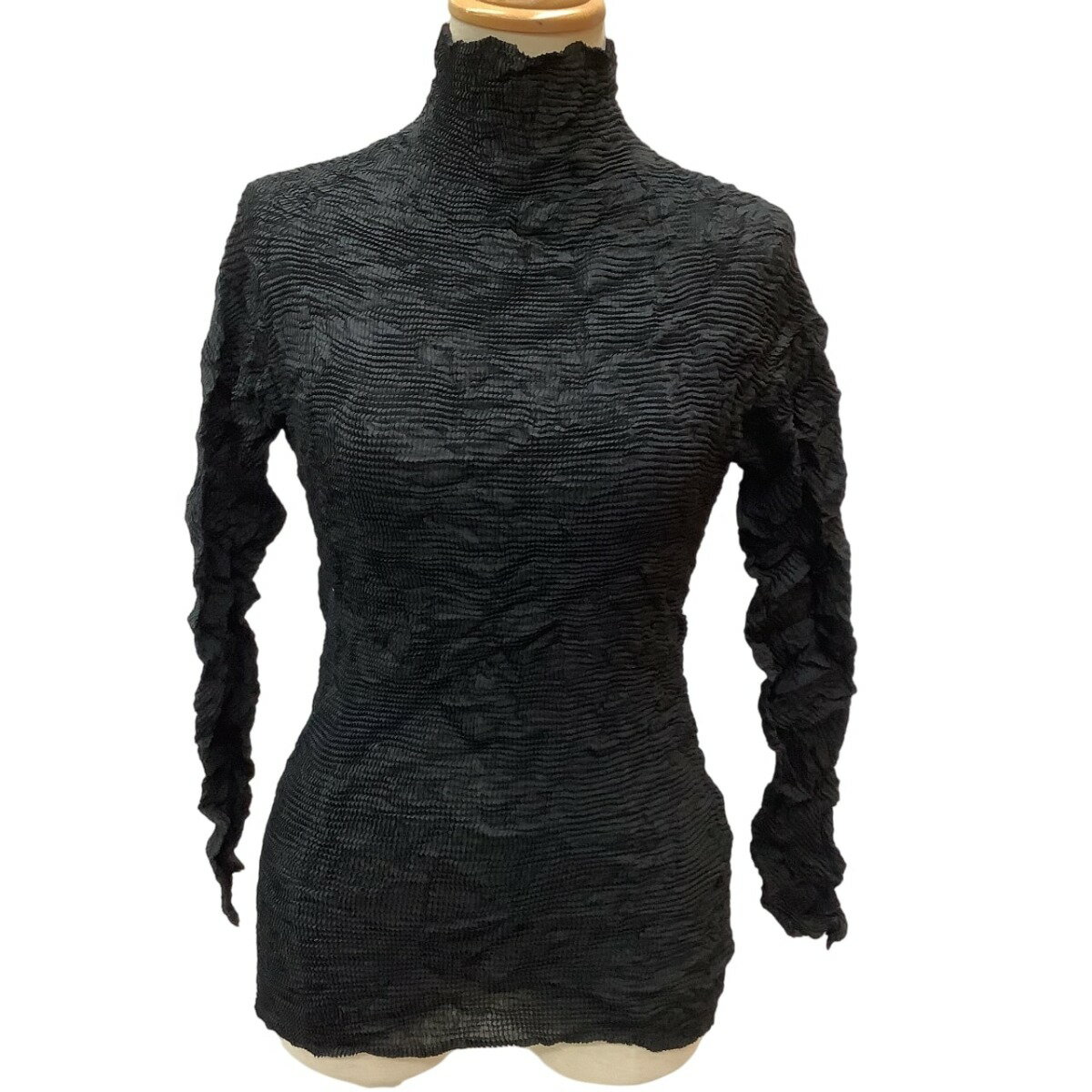 ♪♪【中古】ISSEY MIYAKE イッセイミヤケ カットソー シワ加工 SIZE M IM94-FJ821 ブラック Bランク