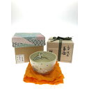 ▼▼【中古】 茶道具 東福窯 中村能久作 抹茶茶碗 色絵茶碗 波兎 元箱入 Bランク