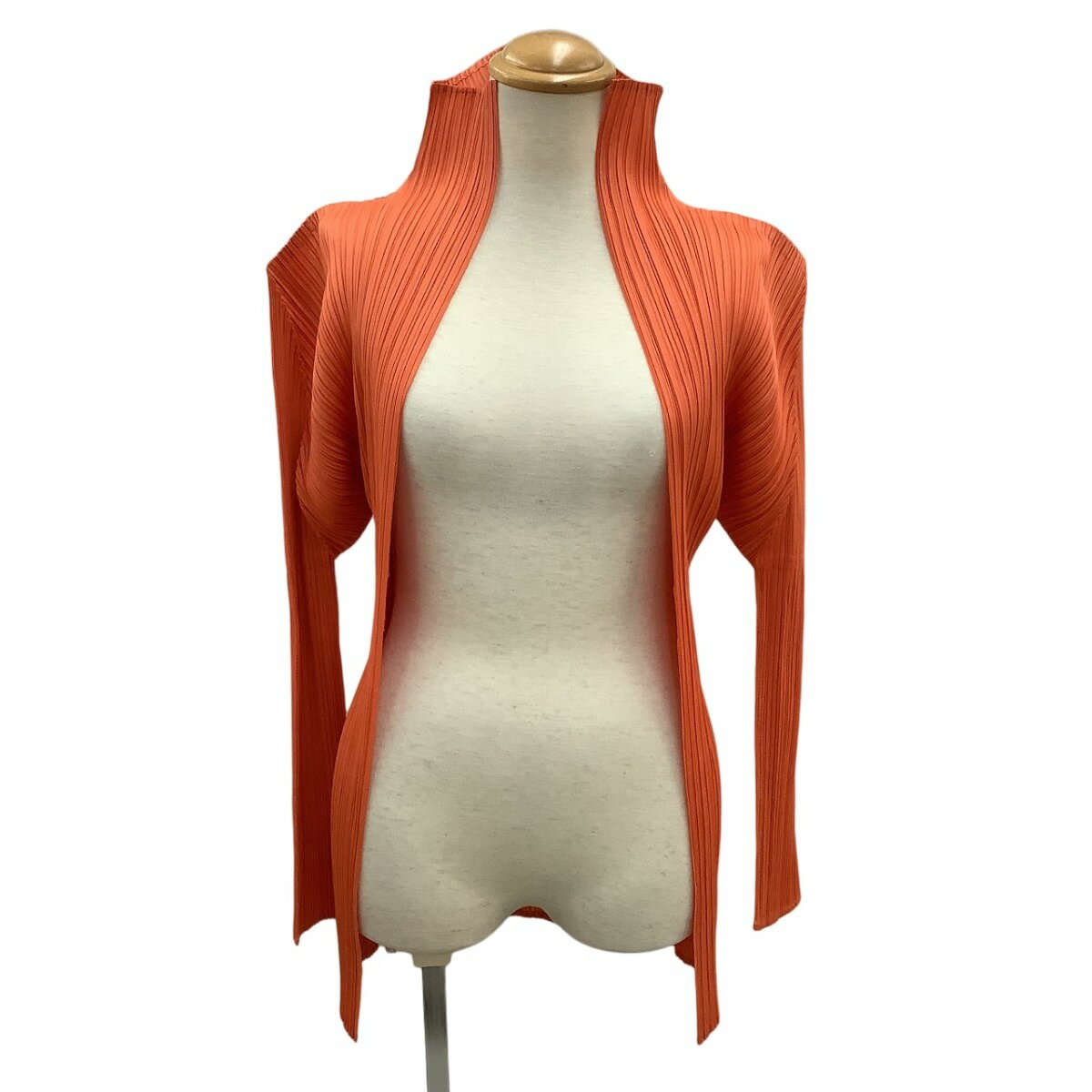 ♪♪【中古】ISSEY MIYAKE イッセイミヤケ PLEATS PLEASE カーディガン SIZE Free PP61-JK204 オレンジ Bランク