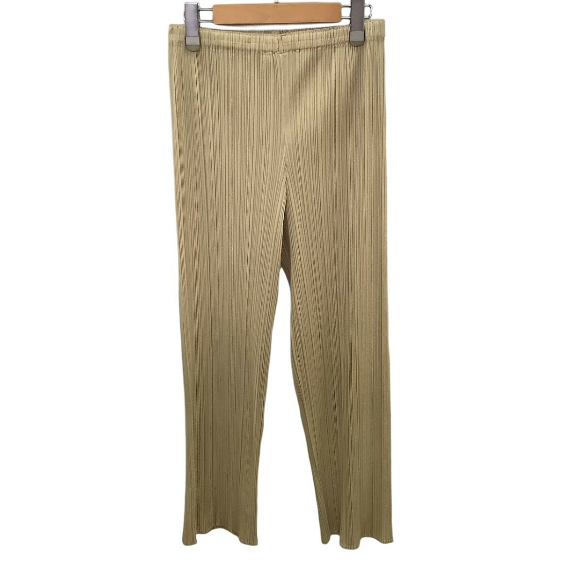 ♪♪【中古】ISSEY MIYAKE イッセイミヤケ PLEATS PLEASE パンツ SIZE 2 PP04-JF643 ベージュ Bランク