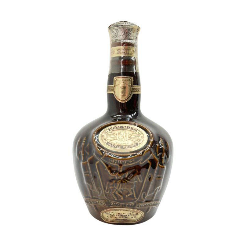 ◆◆【中古】ROYAL SALUTE(CHIVAS REGAL) ロイヤルサルート スコッチ ウィスキー 700ml 箱無 21年 43％ 茶陶器 Nランク 未開栓