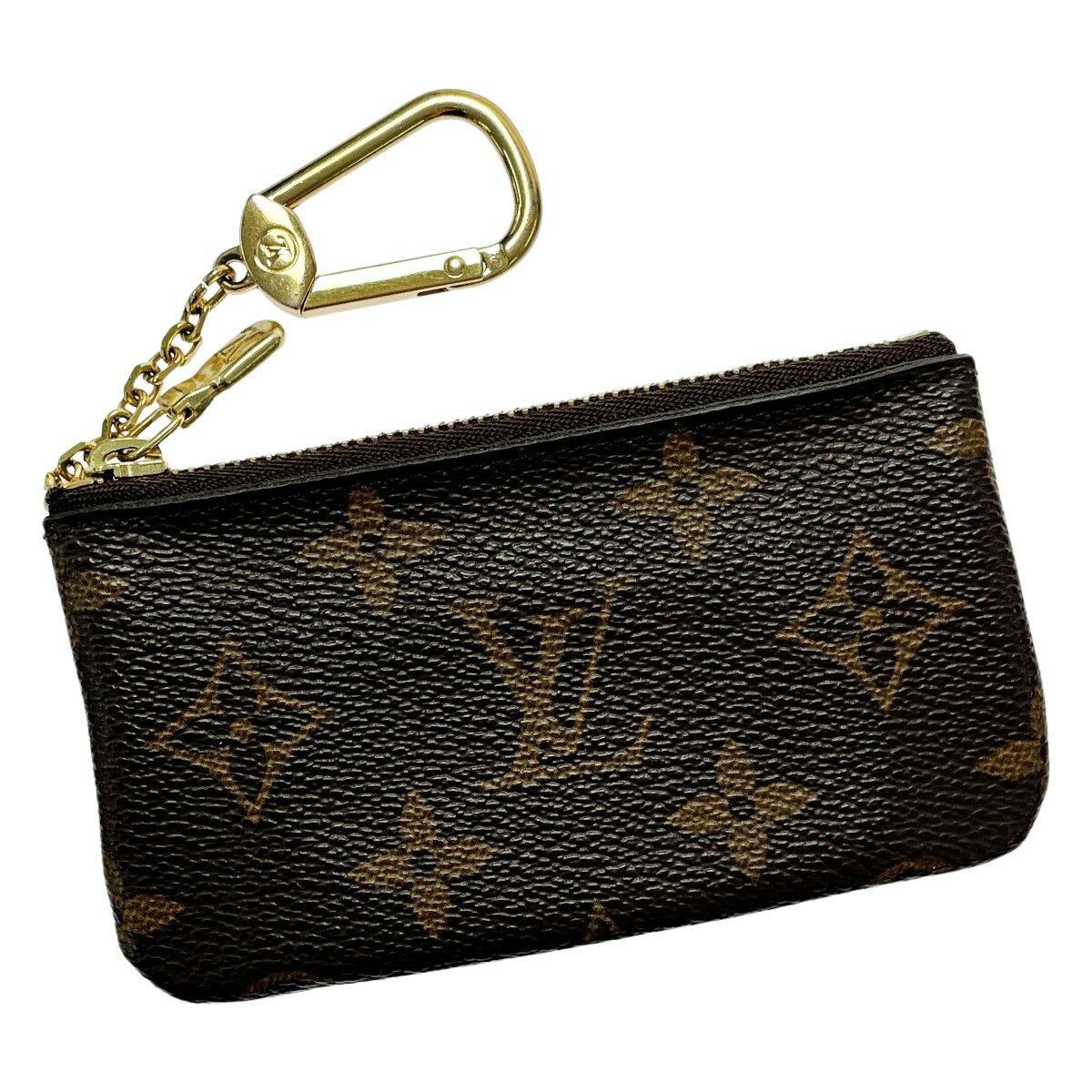 ☆☆【中古】LOUIS VUITTON ルイヴィトン モノグラム ポシェット・クレ M62650 ブラウン コインケース キーリング ユニセックス Bランク