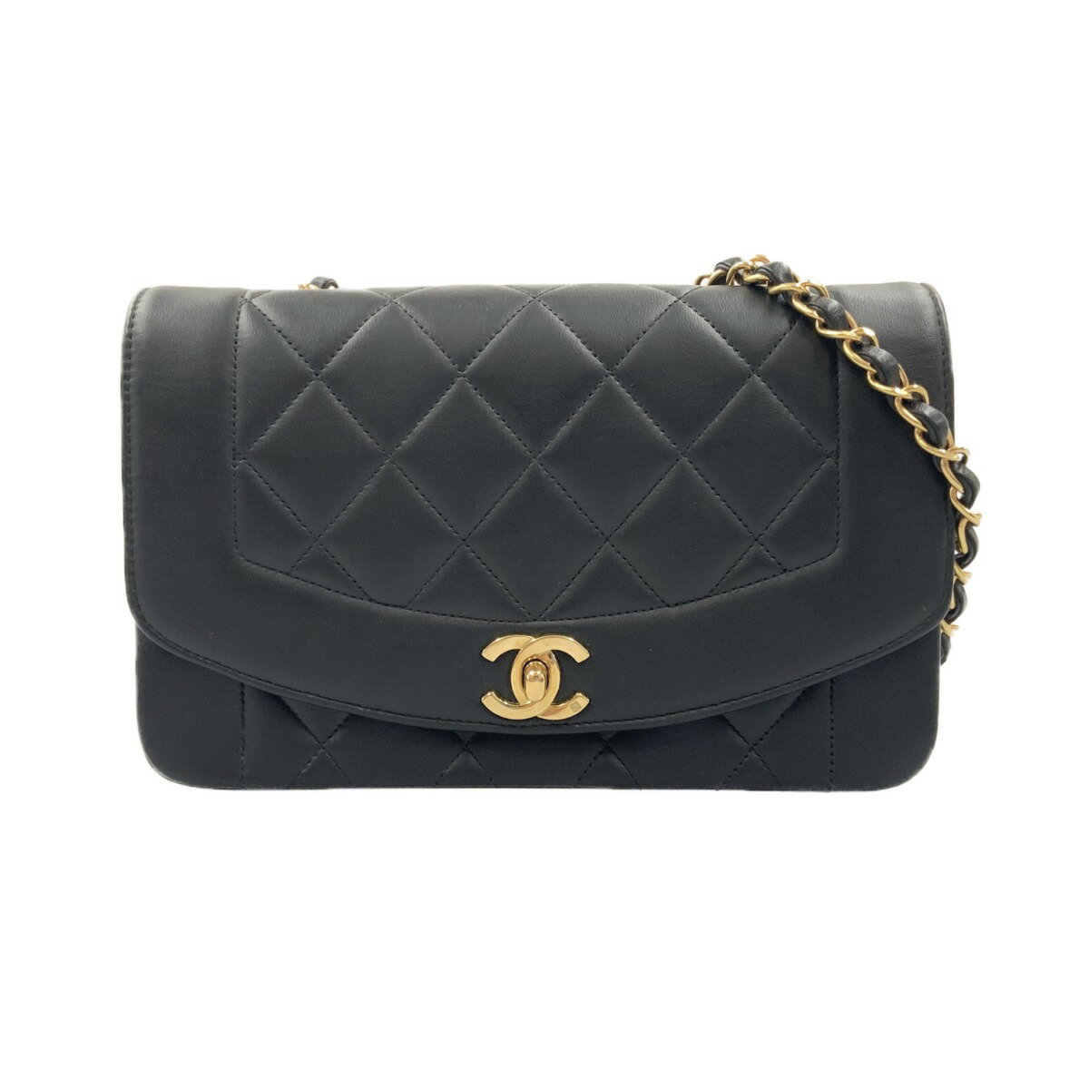 〇〇【中古】CHANEL シャネル ダイアナ マトラッセ チェーン ショルダーバッグ A01164 ブラック Bランク