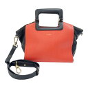 ◆◆【中古】FURLA フルラ ハンドバッグ ショルダーバッグ G6240 オレンジ×ブラック Bランク