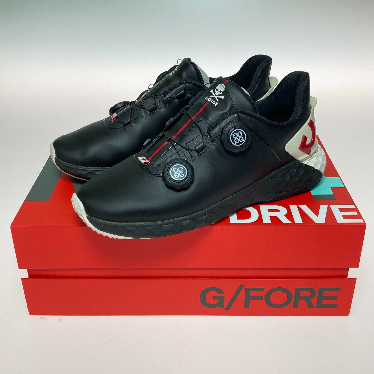 ◎◎【中古】G/FORE ジーフォア メンズ ゴルフシューズ スパイクレス ダイヤル式 25.5/26cm G4MF21EF32 オニキス Bランク