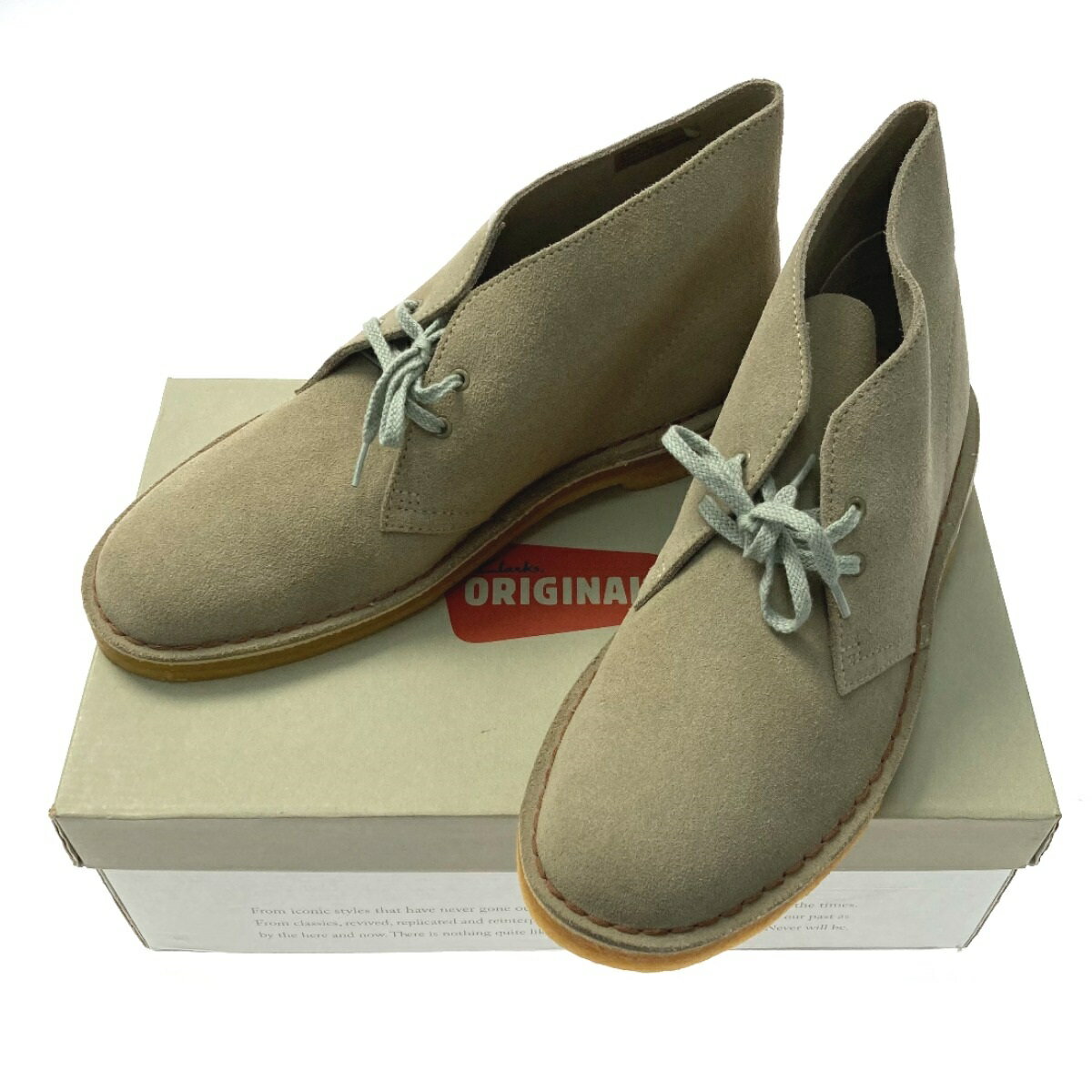 ☆☆【中古】CLARKS クラークス デザートブーツ サンド US 9 1/2 メンズ 箱付き 31695 ベージュ系 Bランク