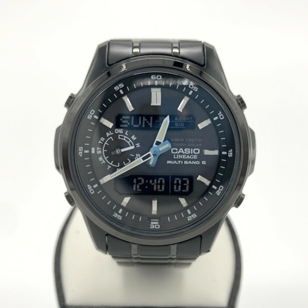 〇〇【中古】CASIO カシオ LINEAGE リニエージ ソーラー 電波 腕時計 LCW-M300DB-1AJF ブラック Aランク