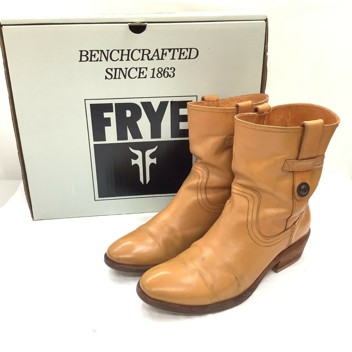 ♪♪【中古】FRYE フライ レディース ショートブーツ SIZE 6.5（23.5cm） キャメル Bランク