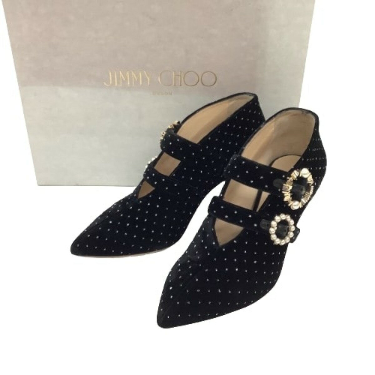 ♪♪【中古】JIMMY CHOO ジミーチュウ レディース ブーティー ショートブーツ SIZE 36 ブラック Bランク