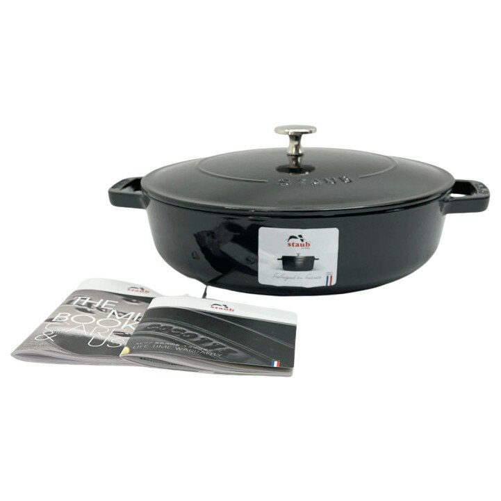 ◆◆【中古】STAUB ストウブ 鍋　両手鍋 BRAISER ピコ・ココット ブレイザーソテーパン 26cm ブラック Aランク