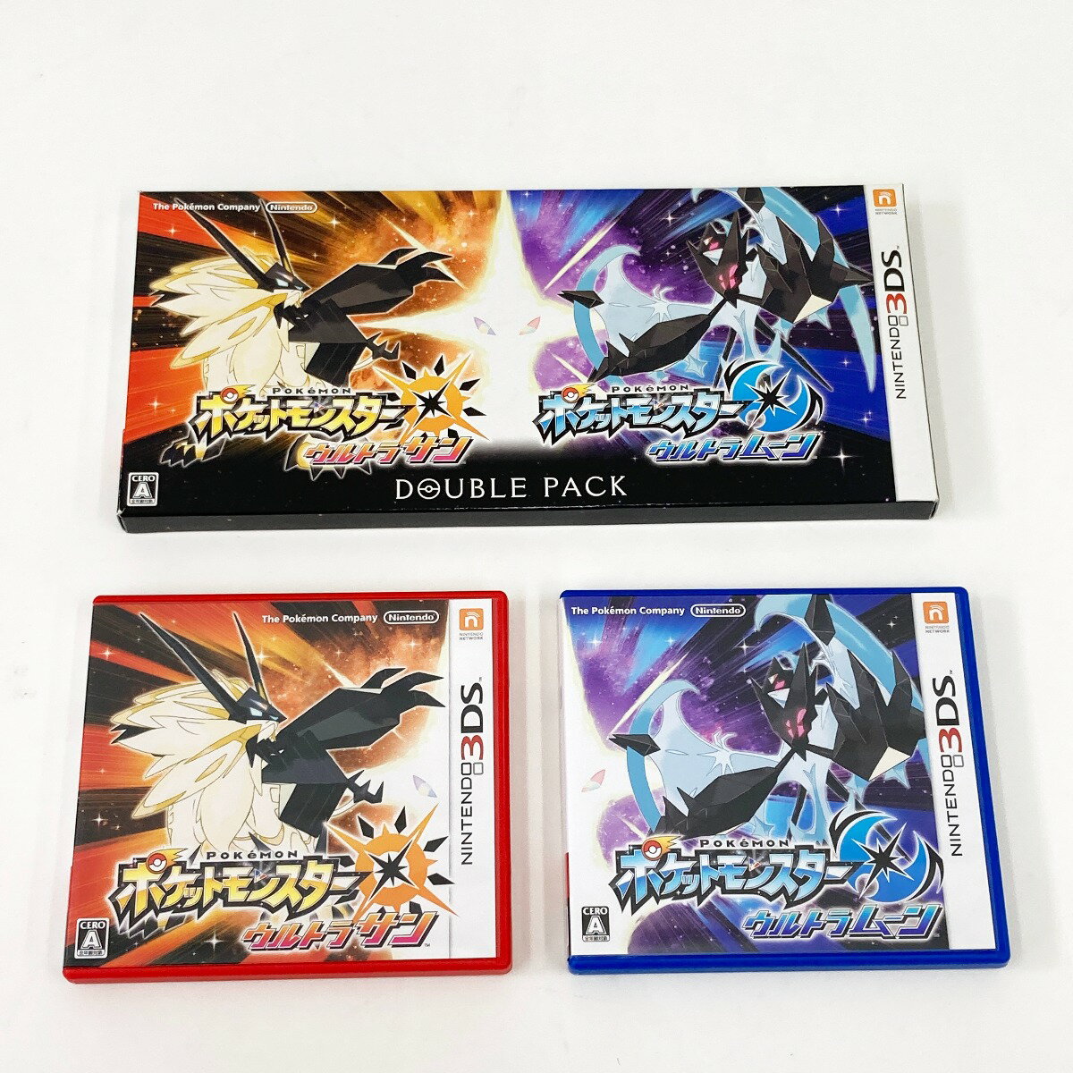 〇〇【中古】Nintendo ニンテンドウ 3DS ゲームソフトポケットモンスター ウルトラサン・ウルトラムーン ダブルパック Bランク