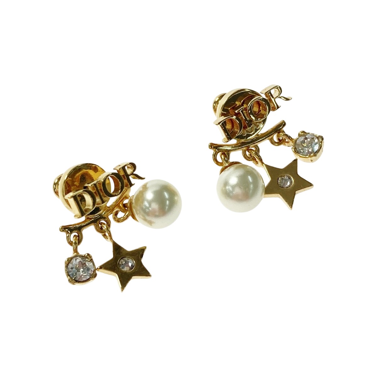 ☆☆【中古】Christian Dior クリスチャンディオール ディオレボリューション ピアス GP フェイクパール Dio(r)evolution Bランク